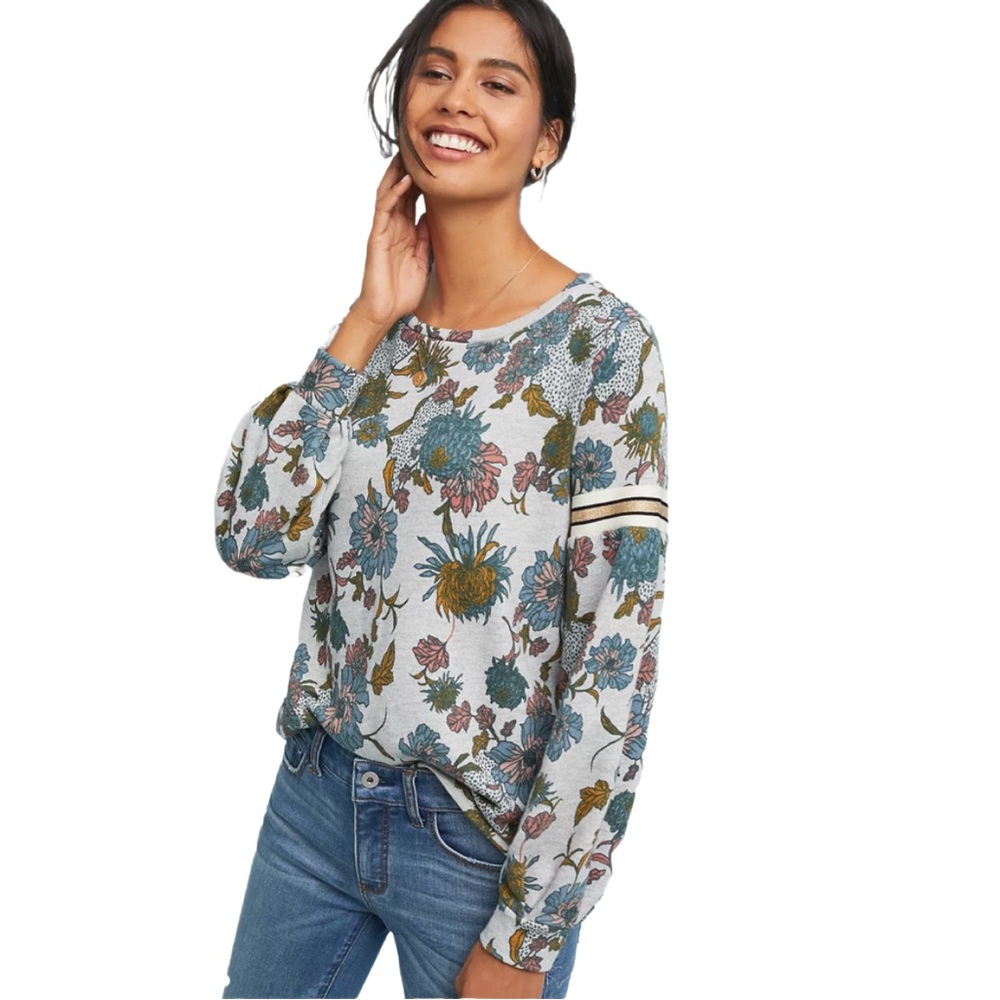 Dolan Floral Sweatshirt - Blue and Green
